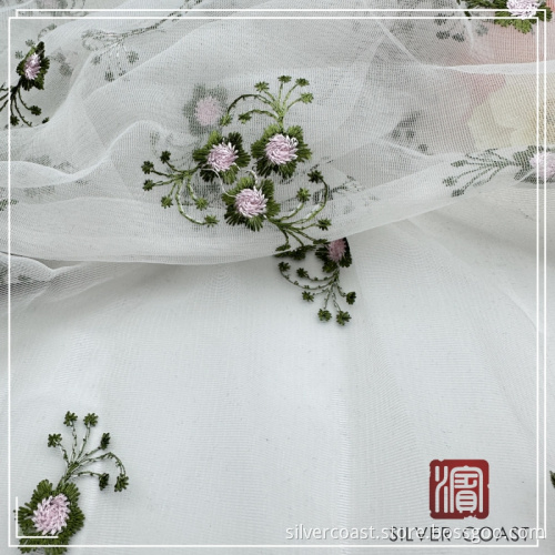 100% Polyester Embroidery Mesh P/D Textile